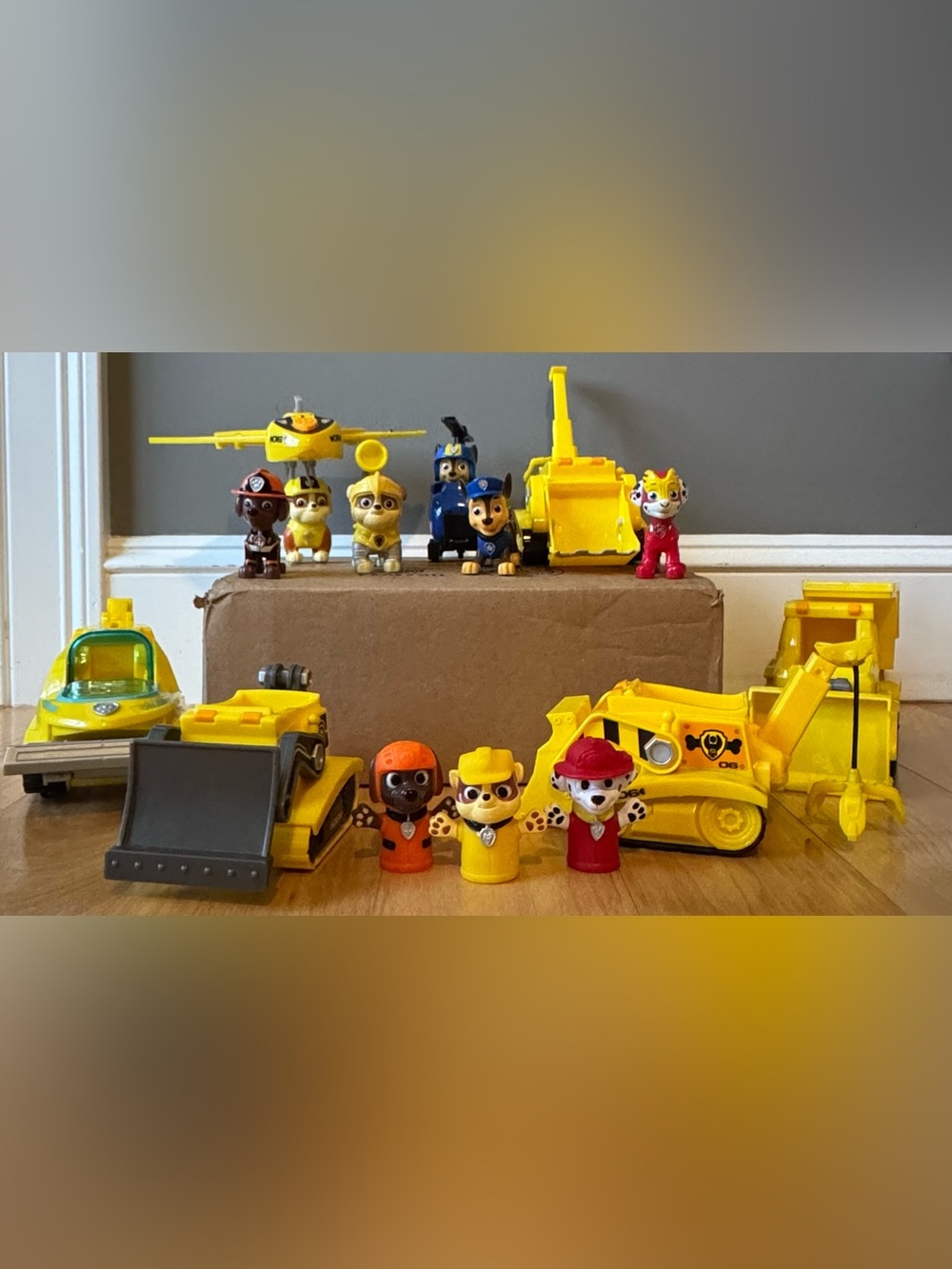 PAW Patrol Toy Lot 16 Vehicles Figures Finger Puppets Chase Marshall Rubble
